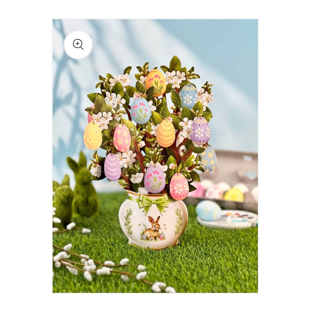 Freshcut Paper Mini Easter Egg Tree Pop-Up Greeting Card - Floral & Pastel Eggs - Picture 6 of 8